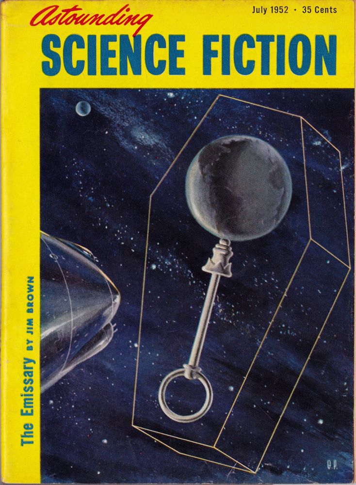 Item #2026 Astounding Science Fiction July 1952. Jim Brown, Chad Oliver, Michael Shaara, Eric Frank Russell, Frank Quattrocchi.