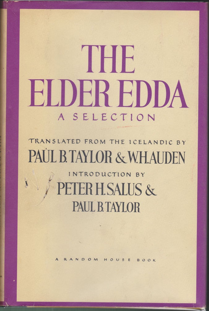 Item #4356 The Elder Edda, A Selection. W. H. Auden, Paul B. Taylor.