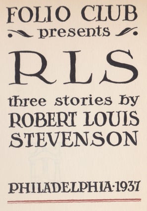 RLS, Three Stories By Robert Louis Stevenson