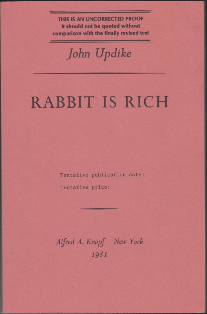 Item #4433 Rabbit Is Rich. John Updike.