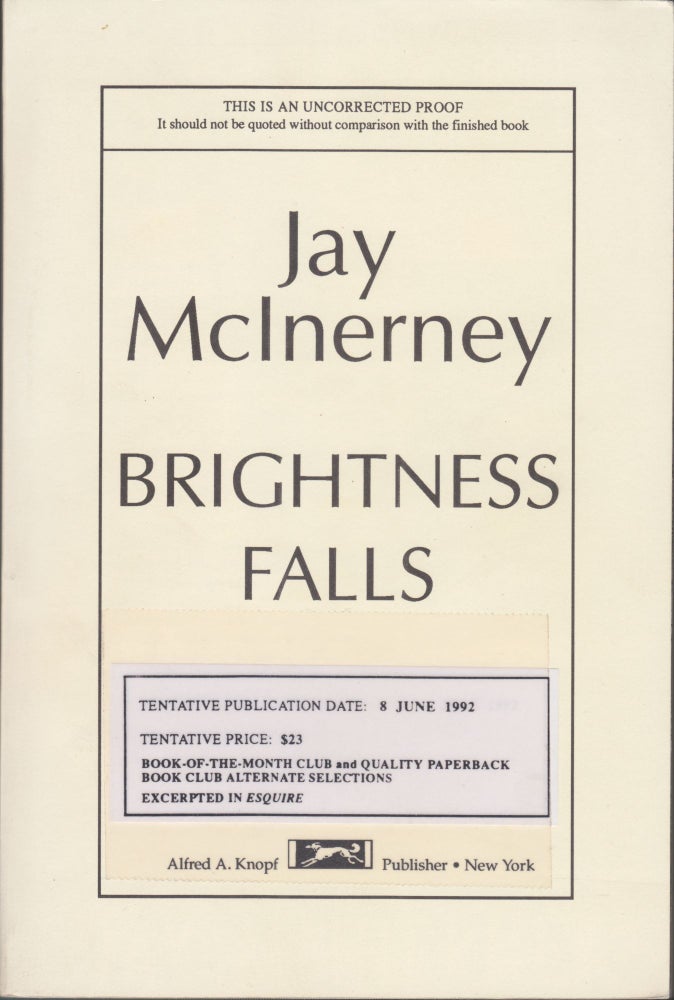 Item #4581 Brightness Falls. Jay McInerney.