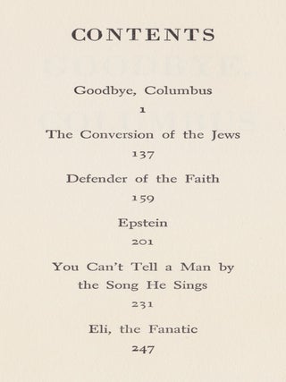 Goodbye, Columbus and Five Short Stories