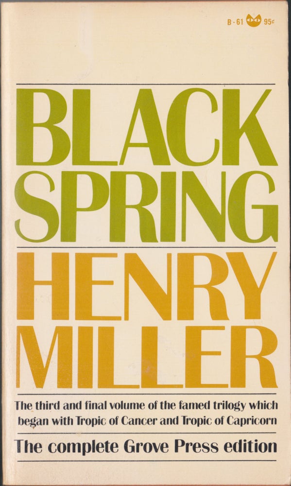 Item #4904 Black Spring. Henry Miller.